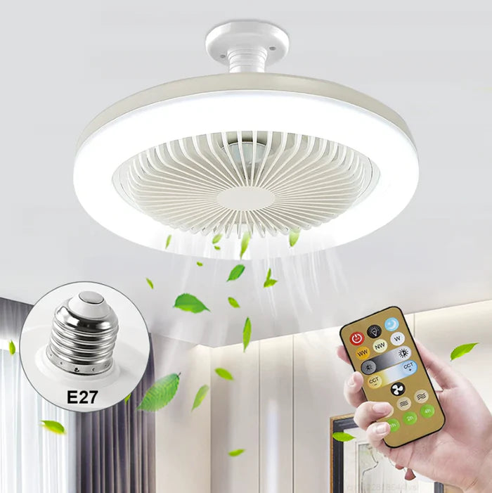 Ventilador Lâmpada Turbo Led 2 em 1